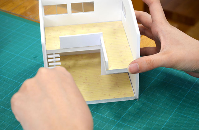 スペースデザイン科「建築模型の制作体験」の制作風景